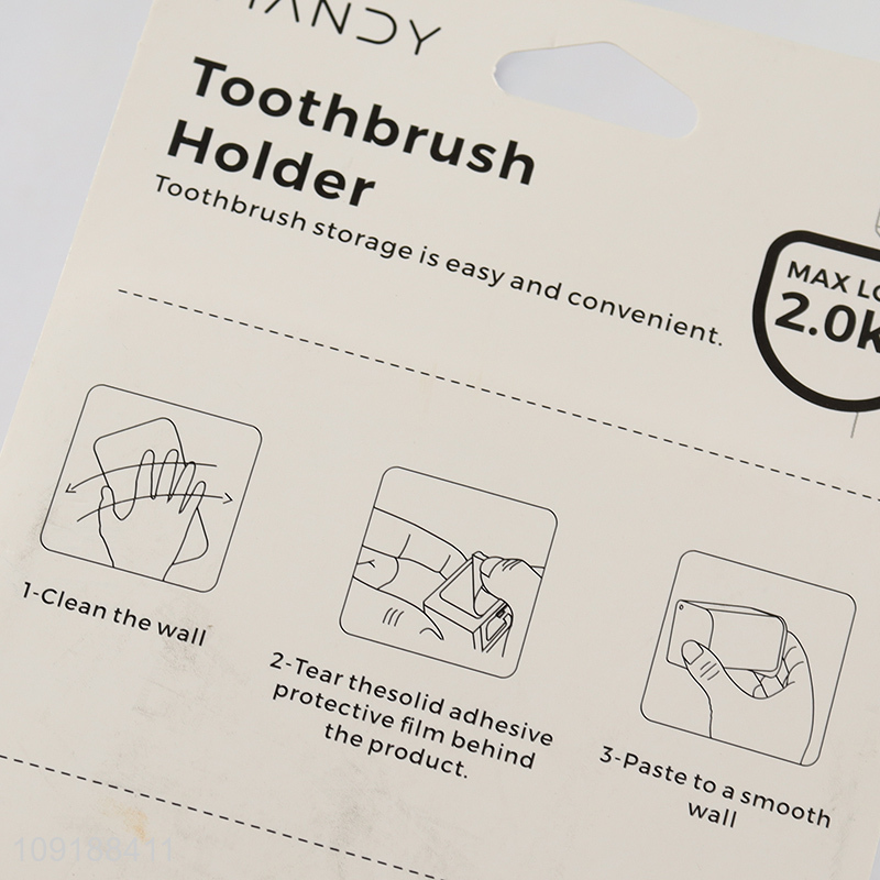 Good Quality 2 Slots Wall Mounted Heavy Duty Plastic Toothbrush Holder