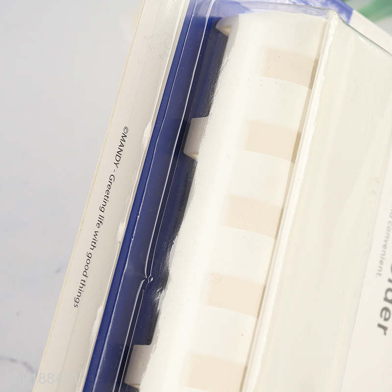 New Arrival 6 Slots Self Adhesive Wall Mounted Plastic Toothbrush Holder