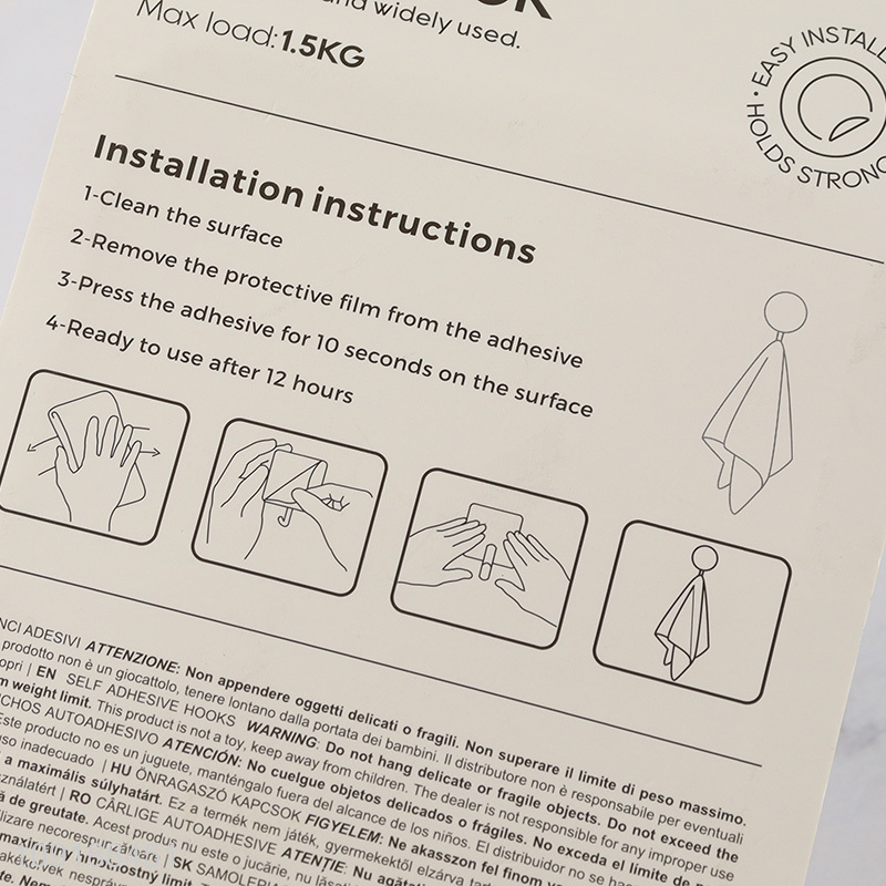 Wholesale 3 Pieces Adhesive Hooks Heavy Duty Utility Hooks Wall Hooks