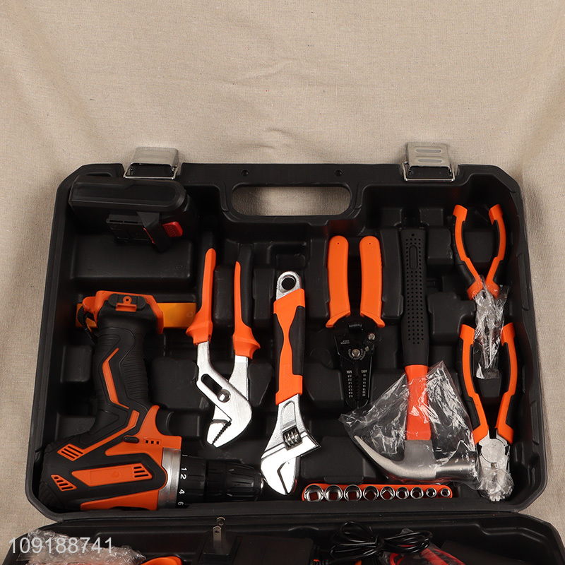 China supplier 57pcs professional hardware tool kit lithium battery drill kit