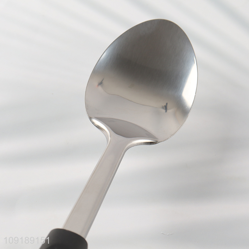 Factory Supply Stainless Steel Metal Basting Spoon with Plastic Handle