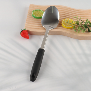 Factory Supply Stainless Steel Metal Basting Spoon with Plastic Handle