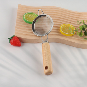 Wholesale Stainless Steel Fine Mesh Strainer Colander with Wooden Handle