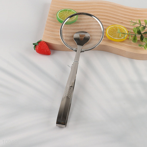 New Arrival 2-In-1 Stainless Steel Fine Mesh Strainer Kitchen Food Tongs