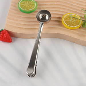 New Arrival 2-In-1 Stainless Steel Coffee Measuring Spoon with Bag Clip