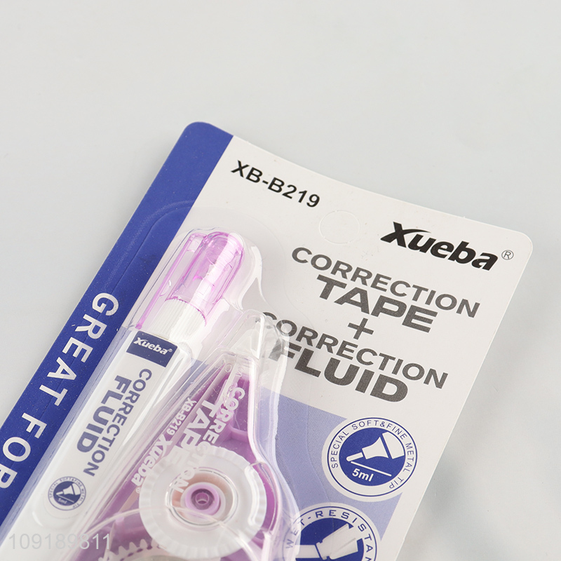 New Arrival Correction Tape and Correction Fluid Set School Office Supplies
