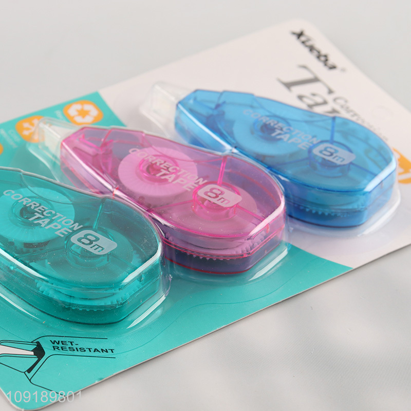 Factory Supply 3PCS 5mm*8m Non-Toxic Correction Tape for Instant Corrections