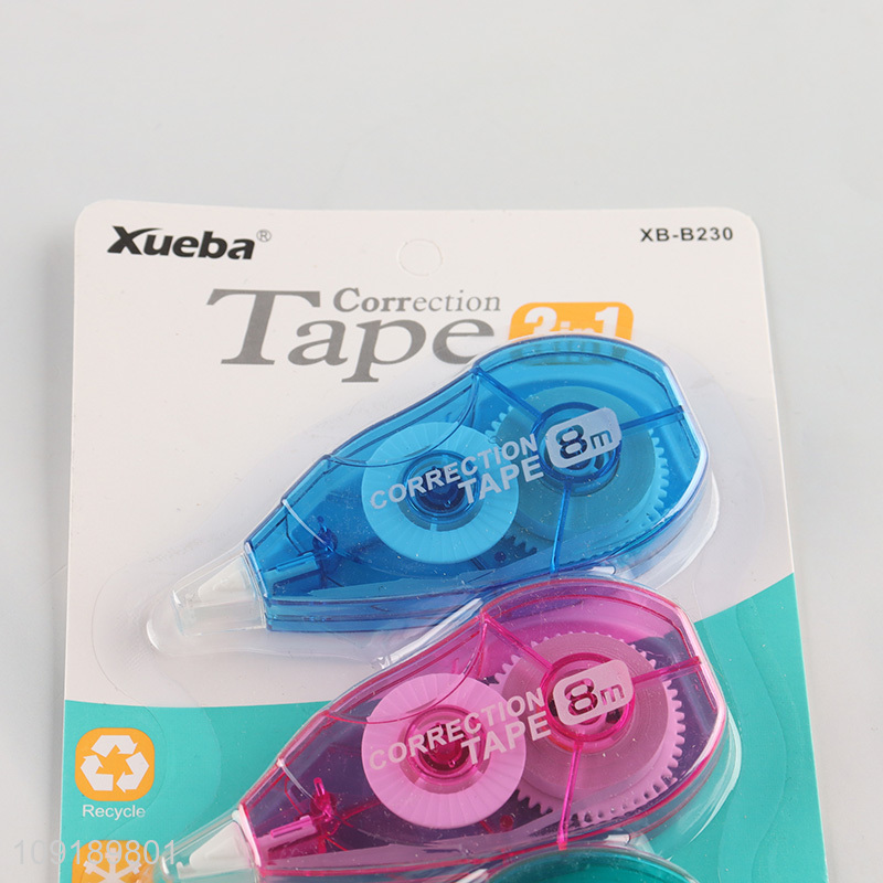 Factory Supply 3PCS 5mm*8m Non-Toxic Correction Tape for Instant Corrections