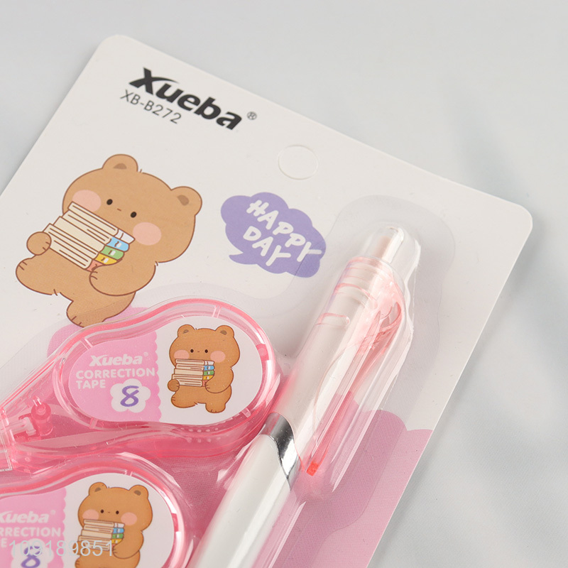 Hot Selling 3PCS Correction Tape and Correction Fluid Set School Office Supplies