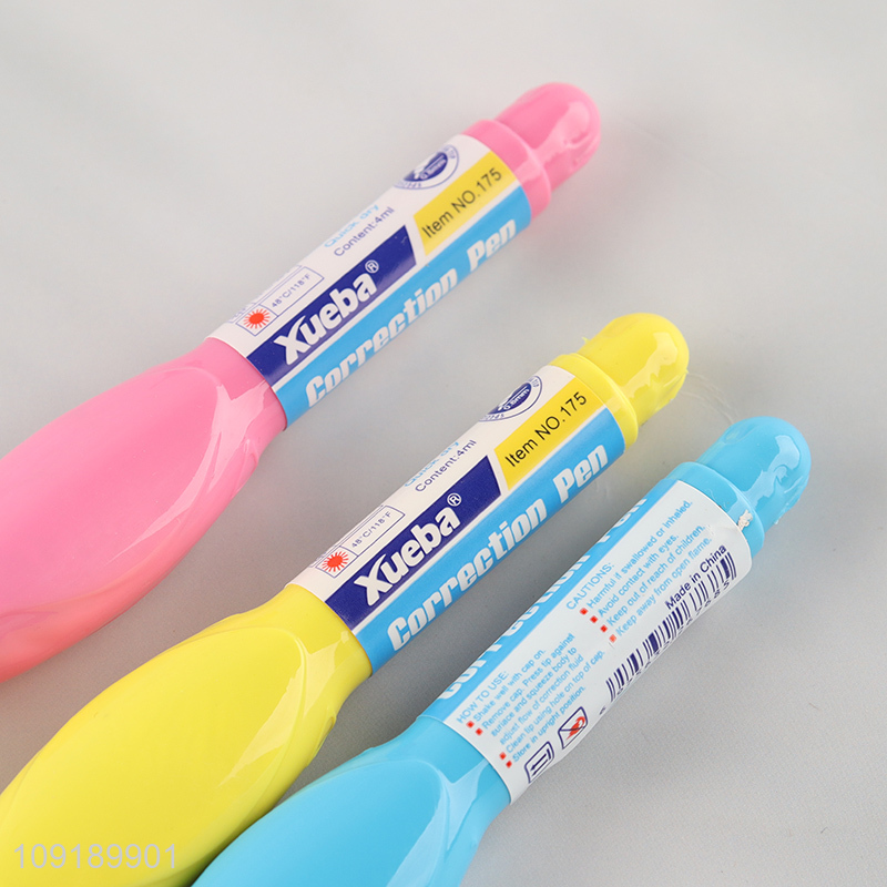 Good Quality 4ml Non-Toxic Fast Drying Correction Fluid Pen for Kids Stuents