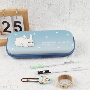 New arrival cartoon rabbit students stationery pencil case with zipper