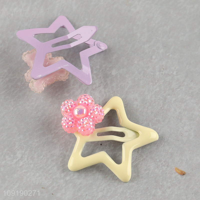 New Product Candy Colored Non-Slip Hair Clips Star Hair Clips