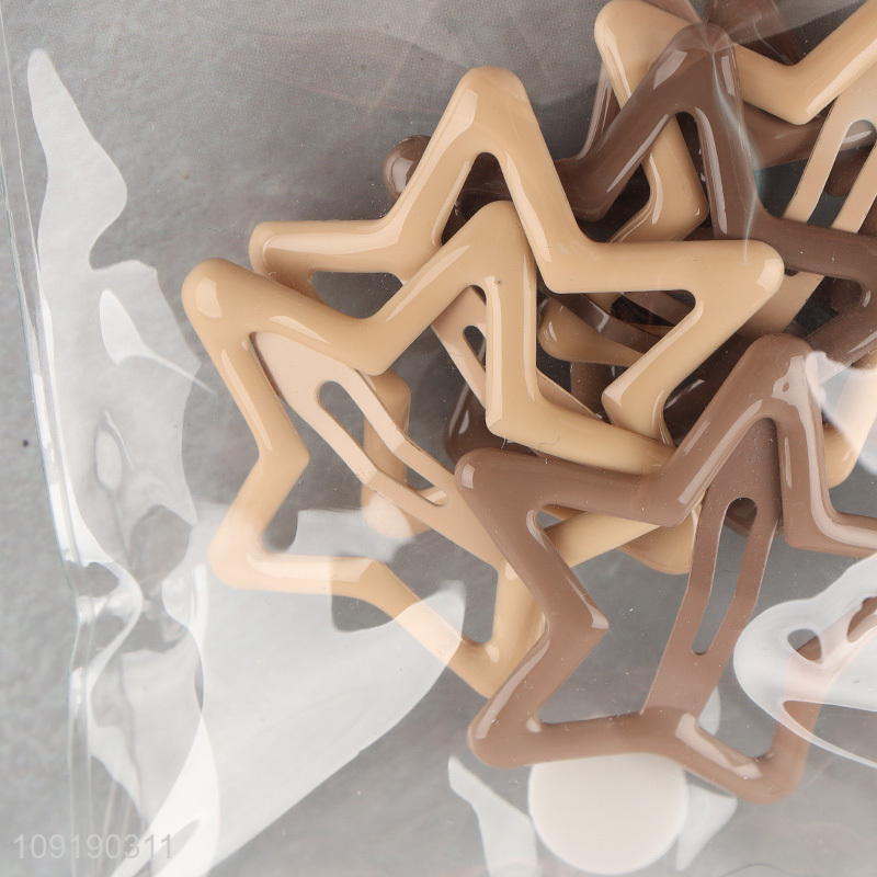 Factory Supply Metal Star Hair Clips Non-Slip Hair Barrettes