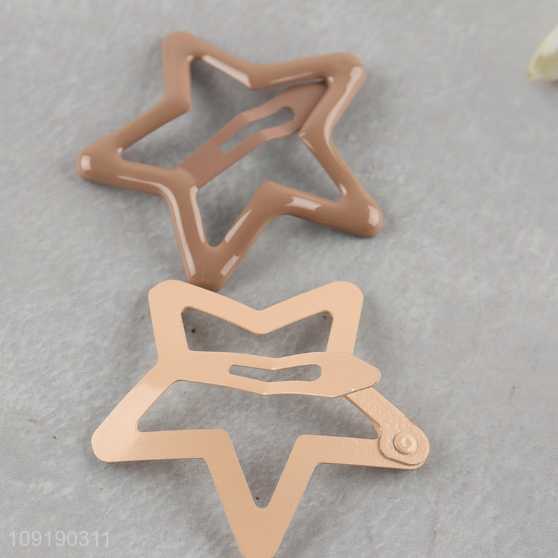 Factory Supply Metal Star Hair Clips Non-Slip Hair Barrettes