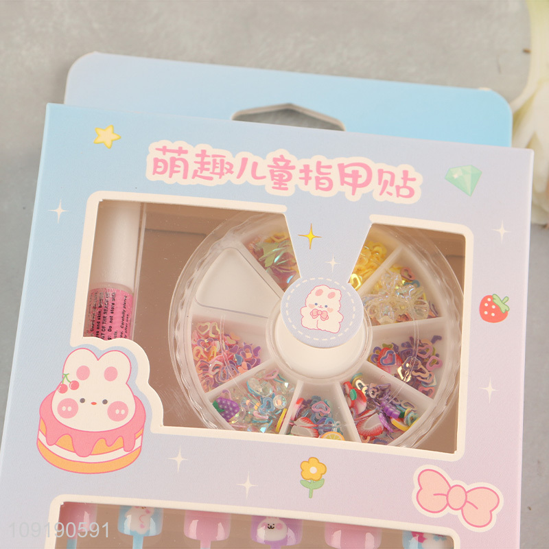 New Product Girls Fake Nails Press On False Nails for Kids