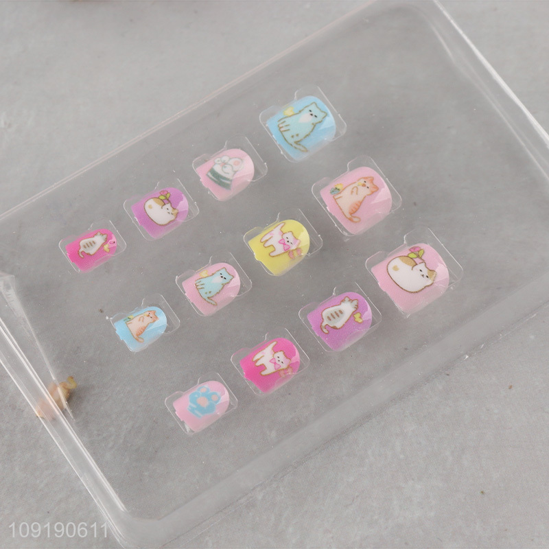 Factory Price Kids Press On Nails Full Cover Short False Nails