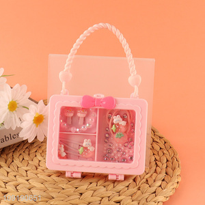 Factory Supply Girls Handbag Hair Clips Hair Ties Bracelet Rhinestones Set