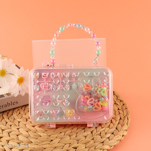 China Imports Girls Handbag Press On Nails Hair Ties Loose Beads Set