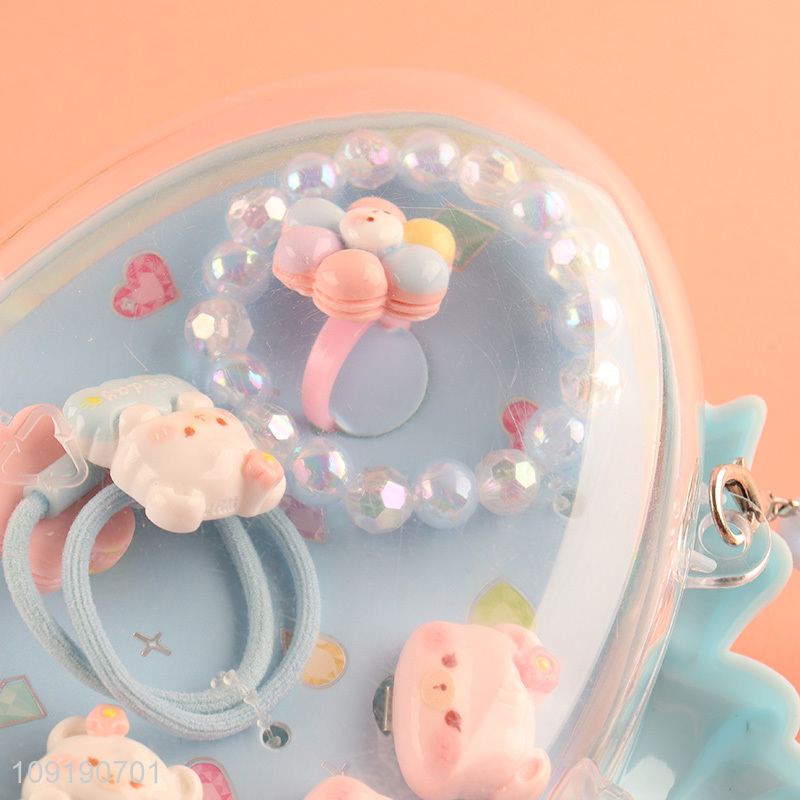 New Arrival Girls Handbag Cute Cartoon Hair Accessories Jewelry Set