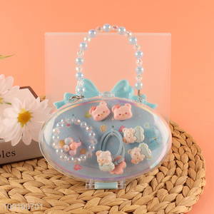 New Arrival Girls Handbag Cute Cartoon Hair Accessories Jewelry Set