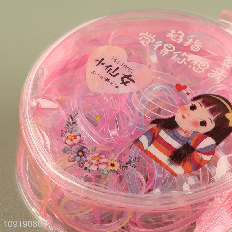 Hot Selling Candy Color Hair Ties Elastic Hair Bands for Kids