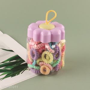 China Wholesale Candy Color Baby Hair Ties Elastic Hair Bands