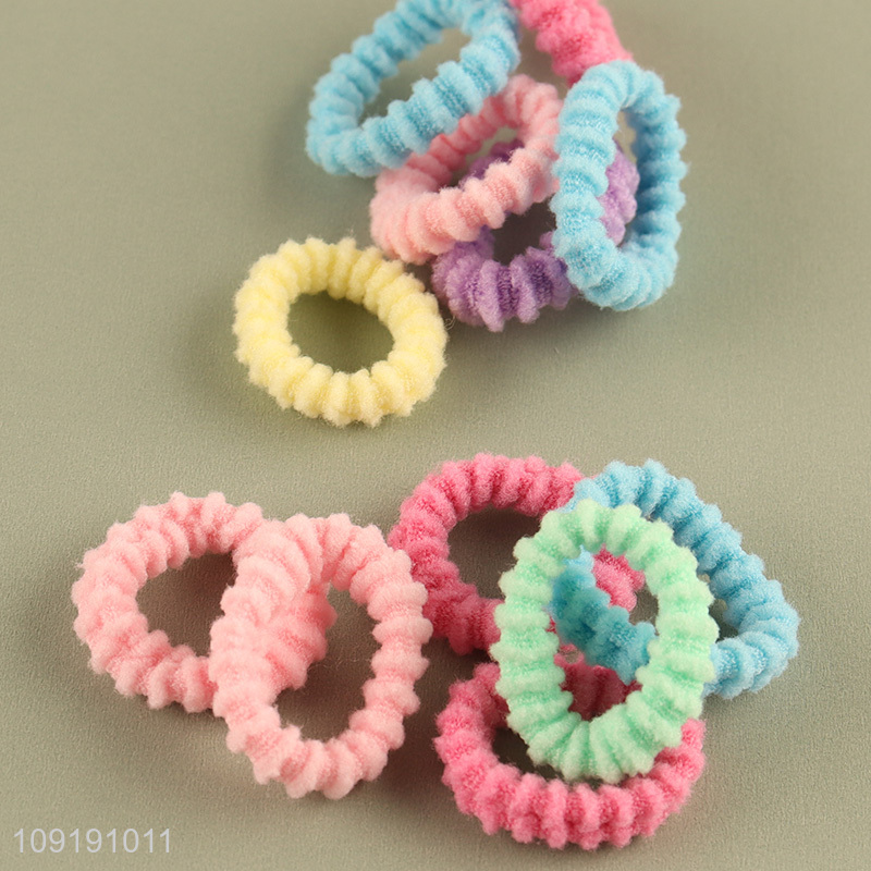 China Wholesale Candy Color Baby Hair Ties Elastic Hair Bands