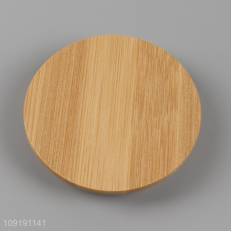 Top selling round clear home kitchen storage jar with bamboo lid