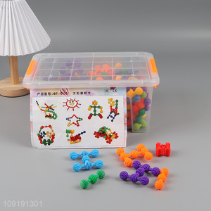 Factory supply colorful plastic building block toys diy educational toys