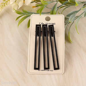 Hot Selling 3 Pieces Black Alligator Hair Clips Non-Slip Hair Clips