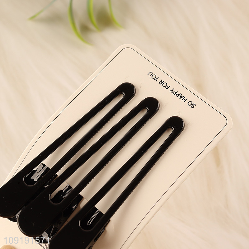New Arrival 3 Pieces Black Alligator Hair Clips Fashion Accessories