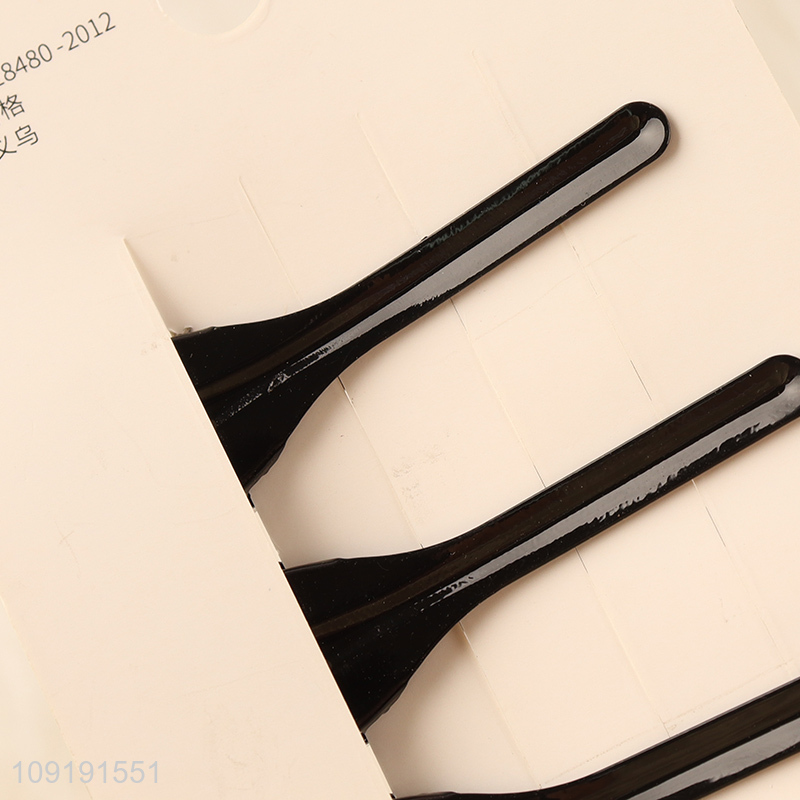 China Wholesale 3 Pieces Black Alligator Hair Clips Metal Hair Accessories