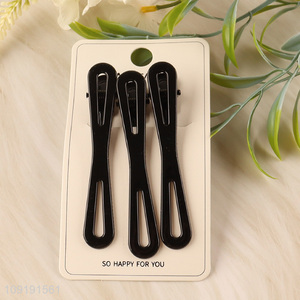 Good Quality 3 Pieces Black Metal Alligator Hair Clips for Women Girls
