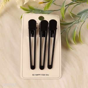 New Arrival 3 Pieces Black Alligator Hair Clips Fashion Accessories