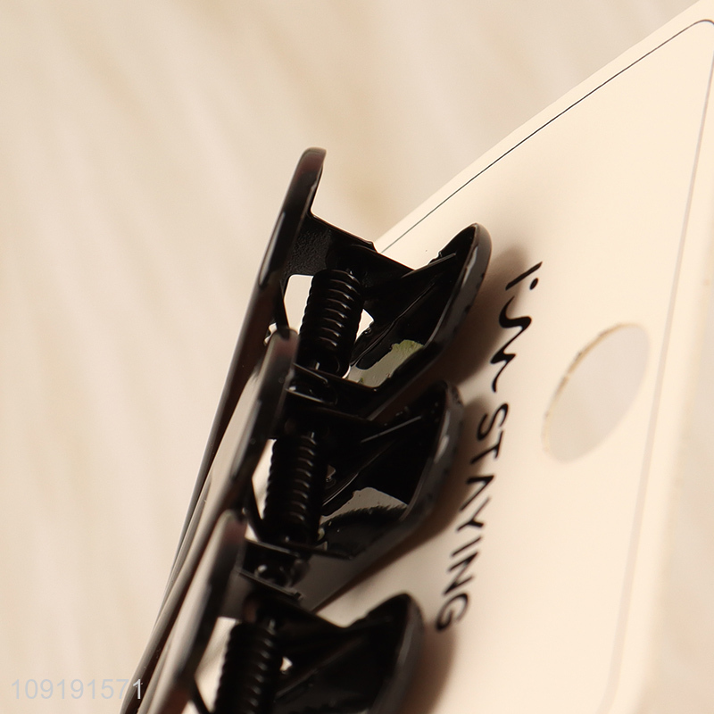 New Arrival 3 Pieces Black Alligator Hair Clips Fashion Accessories