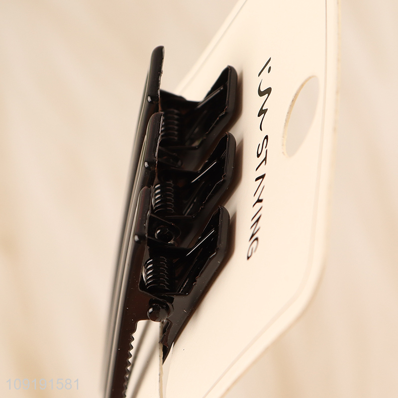 Hot Selling 3 Pieces Black Alligator Hair Clips Non-Slip Hair Clips