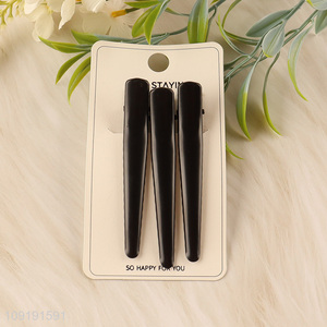 New Product 3 Pieces Black Alligator Metal Hairpins Metal Hair Clips