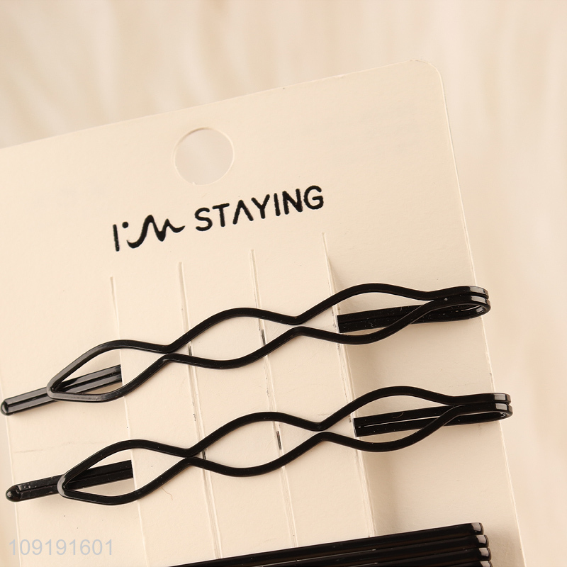 High Quality 10 Pieces Black Metal Hair Clips Hairpin Set for Women