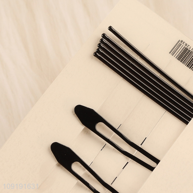 Factory Supply 8 Pieces Black Metal Hair Clips Set for Women Girls