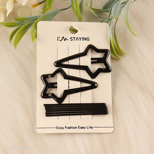 Wholesale 8 Pieces Black Hair Clips Metal Hair Pins for Kids Girls