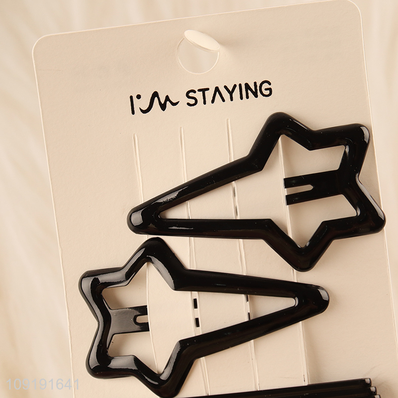 Wholesale 8 Pieces Black Hair Clips Metal Hair Pins for Kids Girls