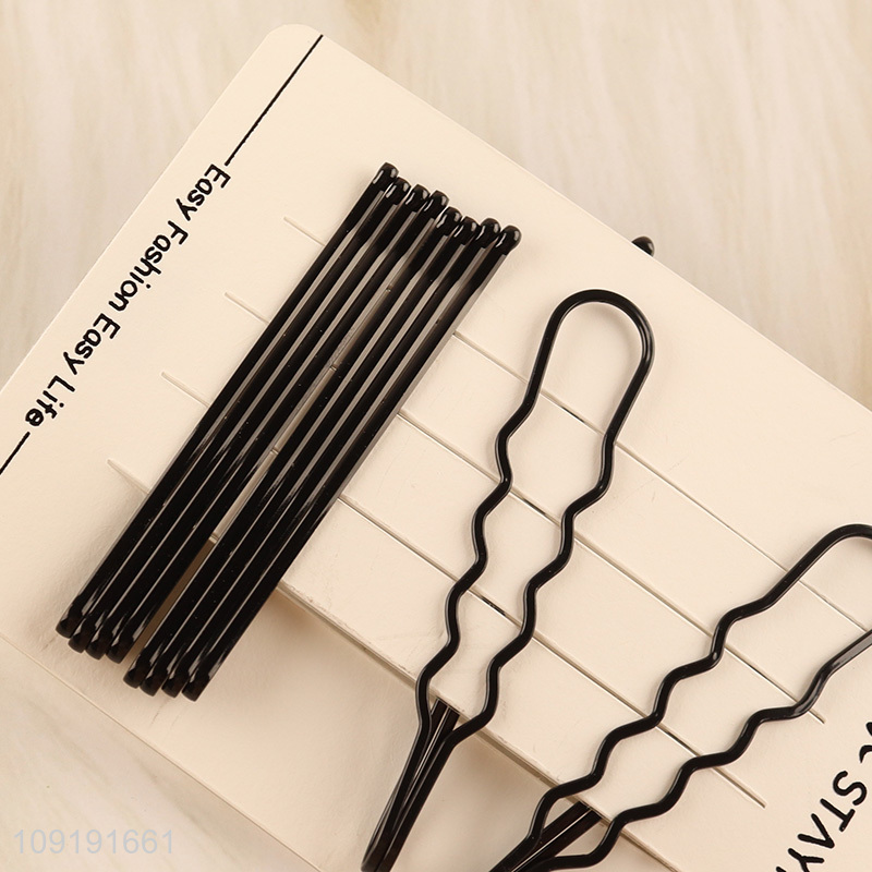 New Arrival 10 Pieces Black Metal Hairpins Metal Hair Clips Wholesale