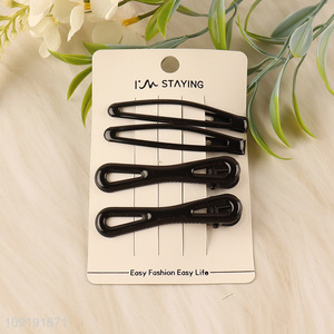 Hot Selling 4 Pieces Black Metal Hair Clips Set for Women Girls Kids