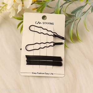 New Arrival 10 Pieces Black Metal Hairpins Metal Hair Clips Wholesale