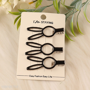 Factory Price 3 Pieces Black Metal Alligator Hair Clips for Women Girls