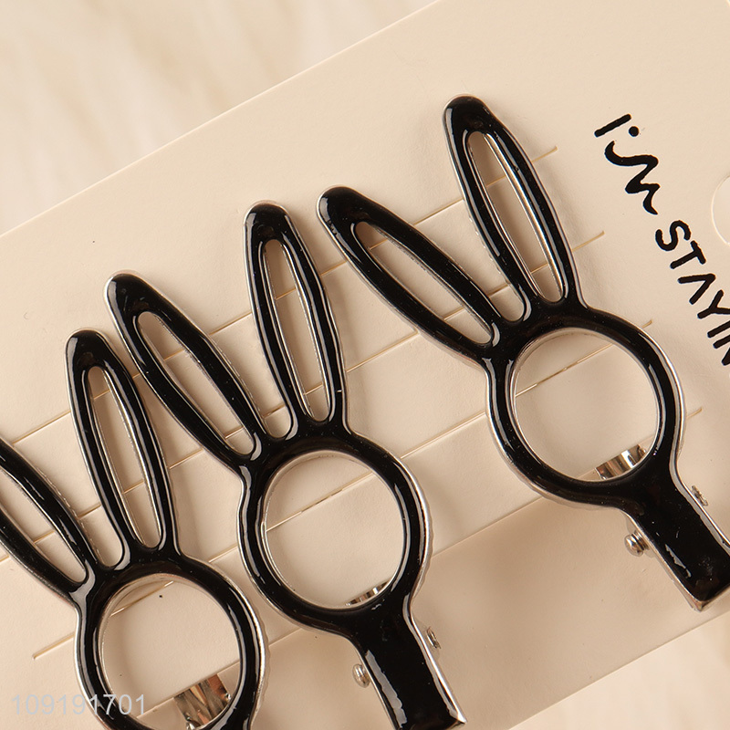 Factory Price 3 Pieces Black Metal Alligator Hair Clips for Women Girls