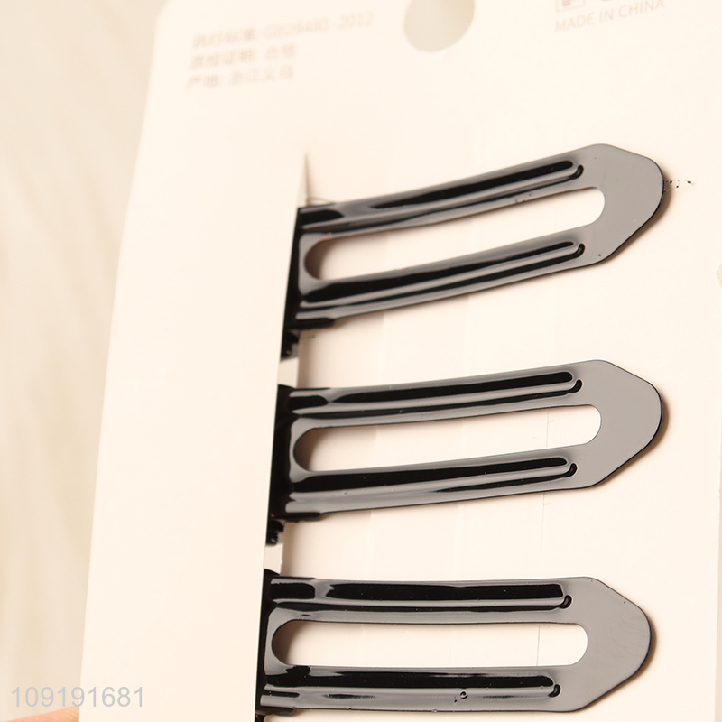 New Product 3 Pieces Black Metal Alligator Hair Clips Metal Hairpins