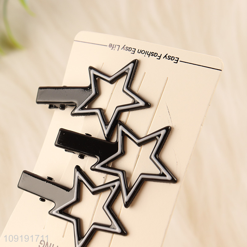 China Imports 3 Pieces Black Alligator Hair Clips Fashion Accessories