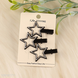 China Imports 3 Pieces Black Alligator Hair Clips Fashion Accessories