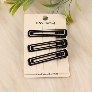 Online Wholesale 3 Pieces Black Alligator Metal Hairpins Metal Hair Clips
